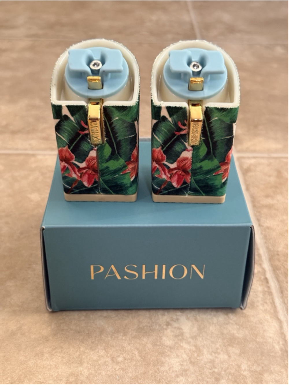Pashion Footwear Tropical Print 4 inch Heel Block size 5-6.5